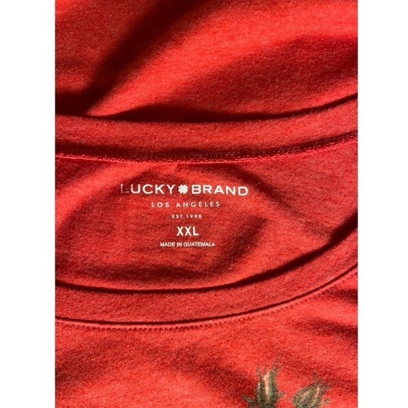 LUCKY BRAND (2021) Official Women's Red‎ Roses Floral Flowers T-Shirt Size XXL - Picture 3 of 3